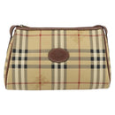 Burberrys Nova Check Shoulder Bag PVC Beige Gold Auth ka004-2