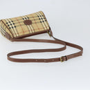 Burberrys Nova Check Shoulder Bag PVC Beige Gold Auth ka004-7