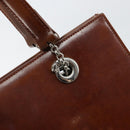 CARTIER Shoulder Bag Patent leather Brown Silver Auth ka005-14