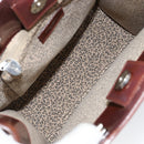 CARTIER Shoulder Bag Patent leather Brown Silver Auth ka005-16