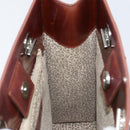 CARTIER Shoulder Bag Patent leather Brown Silver Auth ka005-17