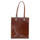 CARTIER Shoulder Bag Patent leather Brown Silver Auth ka005-3