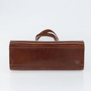 CARTIER Shoulder Bag Patent leather Brown Silver Auth ka005-9