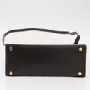 Salvatore Ferragamo Hand Bag Leather Brown Gold Auth ka006-5