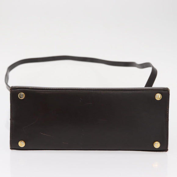 Salvatore Ferragamo Hand Bag Leather Brown Gold Auth ka006