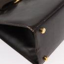 Salvatore Ferragamo Hand Bag Leather Brown Gold Auth ka006-9