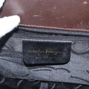 Salvatore Ferragamo Hand Bag Leather Brown Gold Auth ka006-12