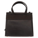 Salvatore Ferragamo Hand Bag Leather Brown Gold Auth ka006-2