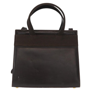 Salvatore Ferragamo Hand Bag Leather Brown Gold Auth ka006 - 0