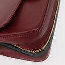 CHANEL Chain Shoulder Bag Leather Red Gold CC Auth ka007-15