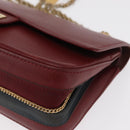 CHANEL Chain Shoulder Bag Leather Red Gold CC Auth ka007-16