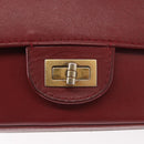 CHANEL Chain Shoulder Bag Leather Red Gold CC Auth ka007-18