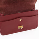 CHANEL Chain Shoulder Bag Leather Red Gold CC Auth ka007-22