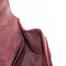 CHANEL Chain Shoulder Bag Leather Red Gold CC Auth ka007-24