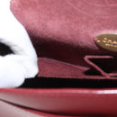 CHANEL Chain Shoulder Bag Leather Red Gold CC Auth ka007-26