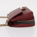 CHANEL Chain Shoulder Bag Leather Red Gold CC Auth ka007-4