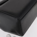 GIVENCHY Hand Bag Leather Black Gold Auth ka009-9