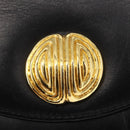 GIVENCHY Hand Bag Leather Black Gold Auth ka009-17