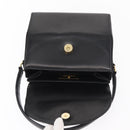 GIVENCHY Hand Bag Leather Black Gold Auth ka009-10