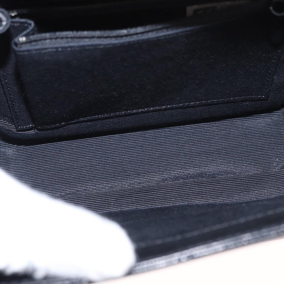 GIVENCHY Hand Bag Leather Black Gold Auth ka009