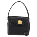 GIVENCHY Hand Bag Leather Black Gold Auth ka009-1