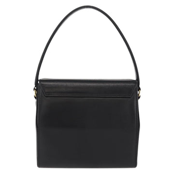 GIVENCHY Hand Bag Leather Black Gold Auth ka009 - 0