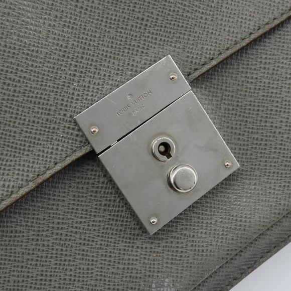LOUIS VUITTON Taiga Selenga Clutch Bag Ardoise M30782 LV Auth ka010