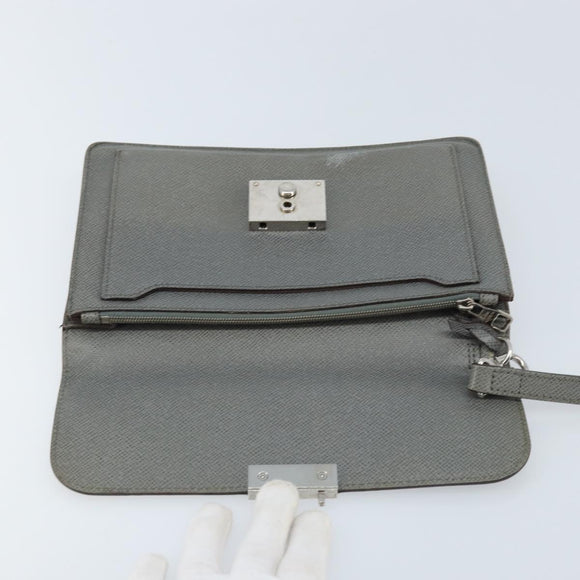LOUIS VUITTON Taiga Selenga Clutch Bag Ardoise M30782 LV Auth ka010