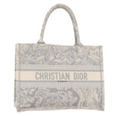 Christian Dior Toile De Jouy Book Tote Hand Bag Canvas Gray Auth ka013V-1
