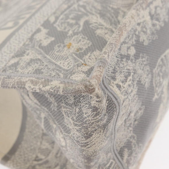 Christian Dior Toile De Jouy Book Tote Hand Bag Canvas Gray Auth ka013V