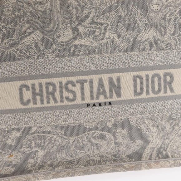 Christian Dior Toile De Jouy Book Tote Hand Bag Canvas Gray Auth ka013V