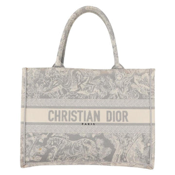 Christian Dior Toile De Jouy Book Tote Hand Bag Canvas Gray Auth ka013V - 0