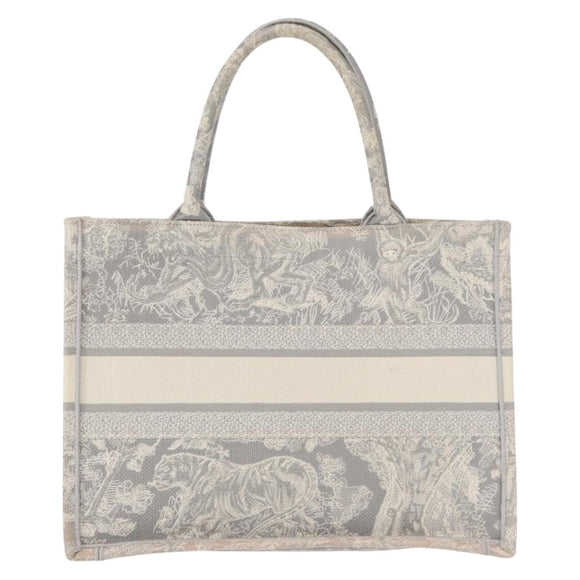 Christian Dior Toile De Jouy Book Tote Hand Bag Canvas Gray Auth ka013V