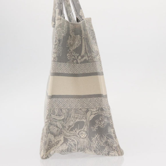 Christian Dior Toile De Jouy Book Tote Hand Bag Canvas Gray Auth ka013V