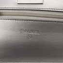 CHANEL Matelasse Chain Wallet Leather Silver CC Auth ka015-20