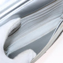 CHANEL Matelasse Chain Wallet Leather Silver CC Auth ka015-11