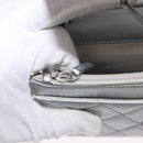 CHANEL Matelasse Chain Wallet Leather Silver CC Auth ka015-23