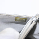 CHANEL Matelasse Chain Wallet Leather Silver CC Auth ka015-12