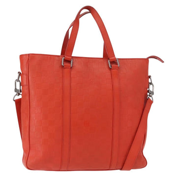 LOUIS VUITTON Damier Anfini Tadao PM 2Way Hand Bag Orange N41268 LV Auth ka035
