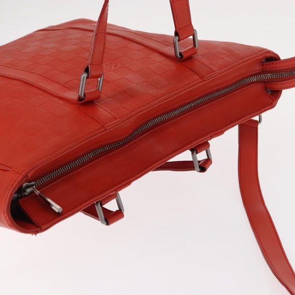 LOUIS VUITTON Damier Anfini Tadao PM 2Way Hand Bag Orange N41268 LV Auth ka035