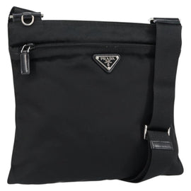 PRADA Shoulder Bag Nylon Black Silver Auth ka039