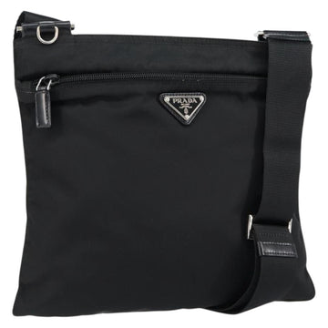 PRADA Shoulder Bag Nylon Black Silver Auth ka039