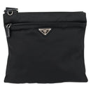PRADA Shoulder Bag Nylon Black Silver Auth ka039-13