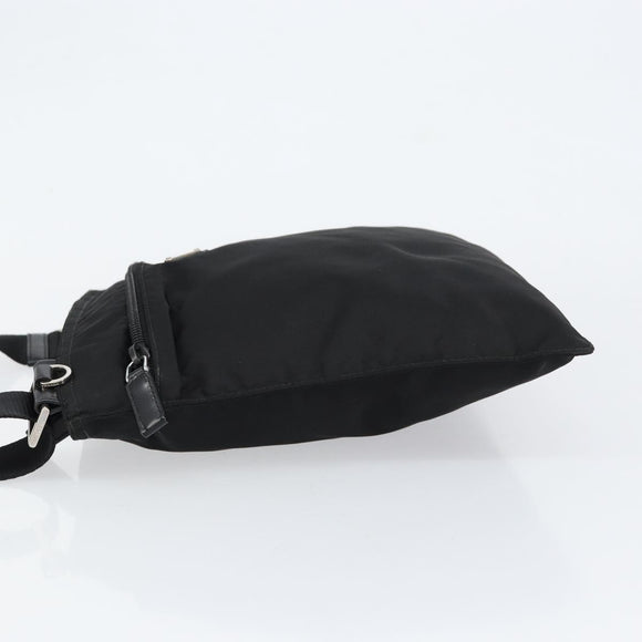 PRADA Shoulder Bag Nylon Black Silver Auth ka039