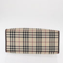 BURBERRY Nova Check Hand Bag Canvas Beige Silver Auth ka042-6