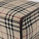 BURBERRY Nova Check Hand Bag Canvas Beige Silver Auth ka042-14