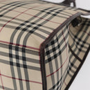BURBERRY Nova Check Hand Bag Canvas Beige Silver Auth ka042-16
