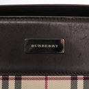 BURBERRY Nova Check Hand Bag Canvas Beige Silver Auth ka042-11