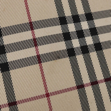 BURBERRY Nova Check Hand Bag Canvas Beige Silver Auth ka042 - 0