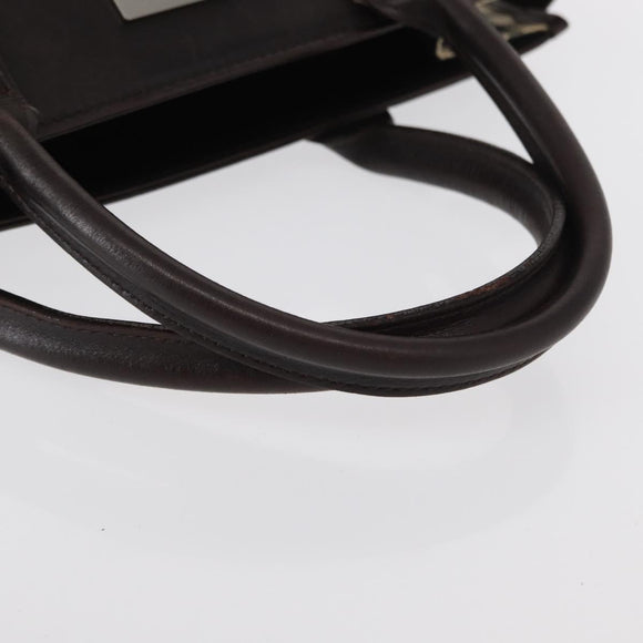 BURBERRY Nova Check Hand Bag Canvas Beige Silver Auth ka042